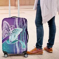 Suicide Prevention Awareness Luggage Cover Maile Pikake Lokelani Crown Flower Lei Inspired