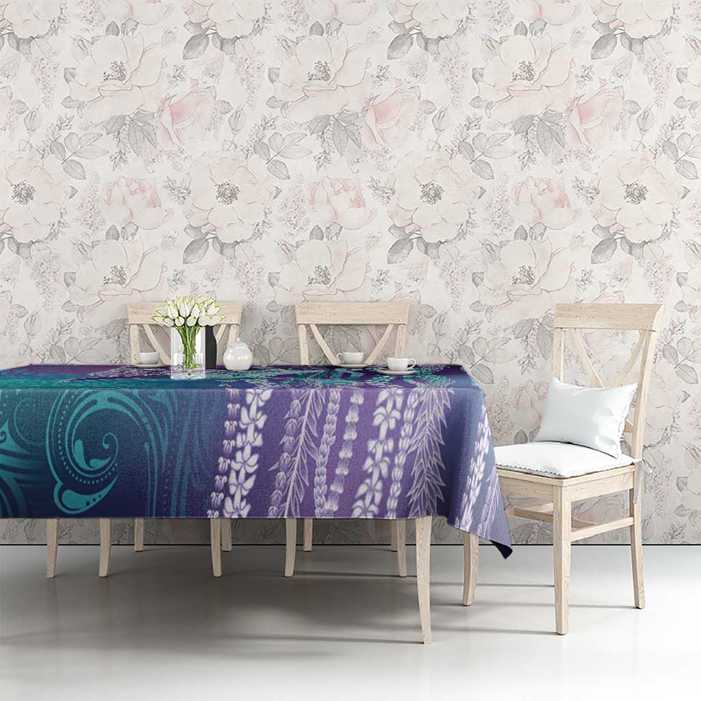 Suicide Prevention Awareness Tablecloth Maile Pikake Lokelani Crown Flower Lei Inspired