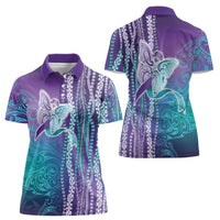 Suicide Prevention Awareness Women Polo Shirt Maile Pikake Lokelani Crown Flower Lei Inspired LT9 - Polynesian Pride