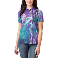 Suicide Prevention Awareness Women Polo Shirt Maile Pikake Lokelani Crown Flower Lei Inspired LT9 - Polynesian Pride