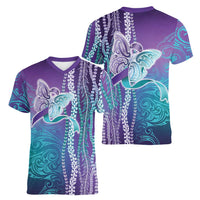 Suicide Prevention Awareness Women V-Neck T-Shirt Maile Pikake Lokelani Crown Flower Lei Inspired LT9 - Polynesian Pride