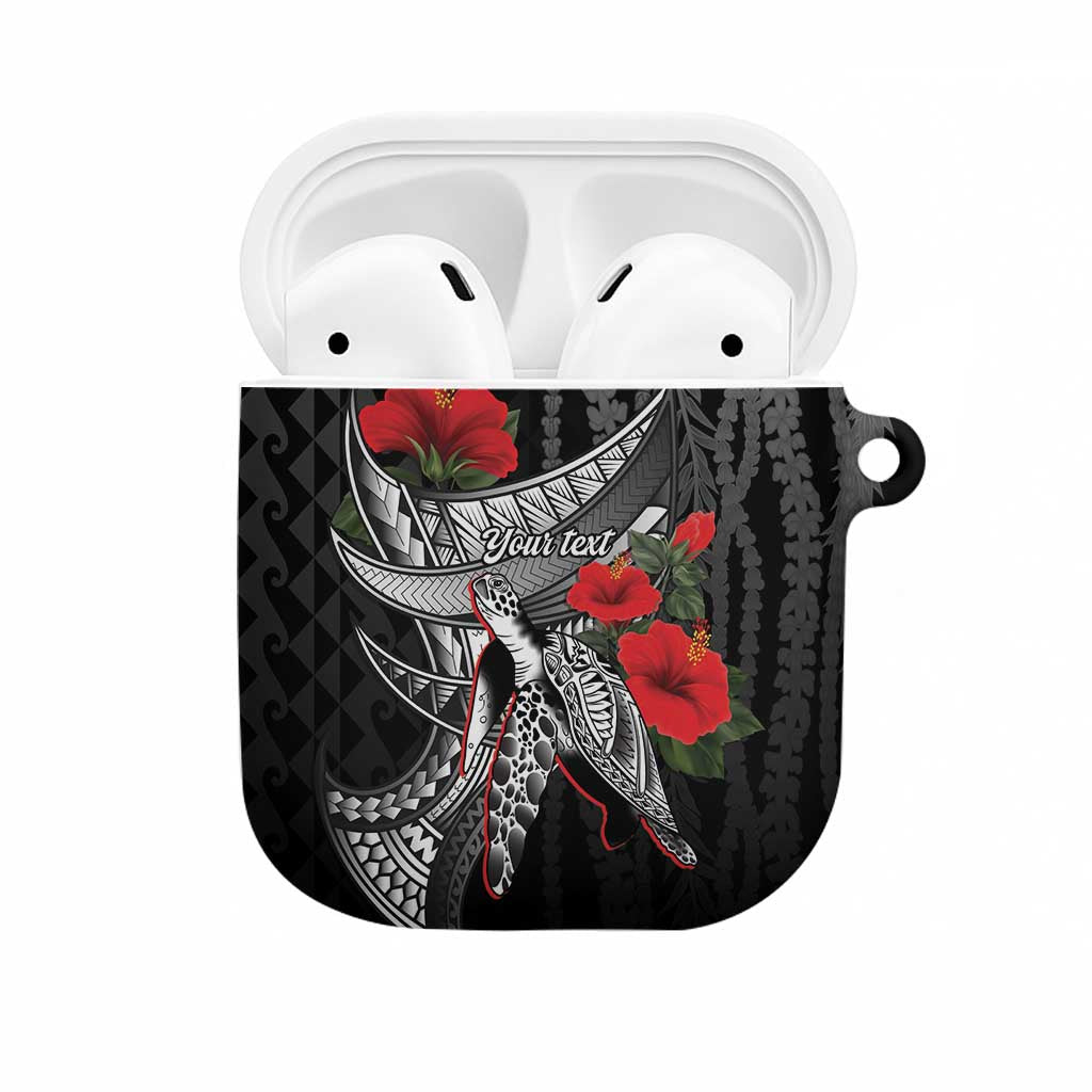 Hawaiian Honu Personalized AirPods Case Black Tribal Hook Pattern LT9 Black - Polynesian Pride