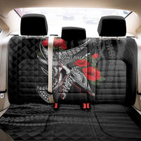 Hawaiian Honu Personalized Back Car Seat Cover Black Tribal Hook Pattern LT9 - Polynesian Pride