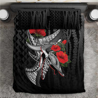 Hawaiian Honu Personalized Bedding Set Black Tribal Hook Pattern