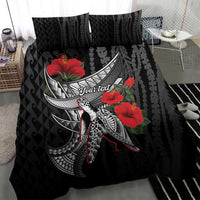 Hawaiian Honu Personalized Bedding Set Black Tribal Hook Pattern