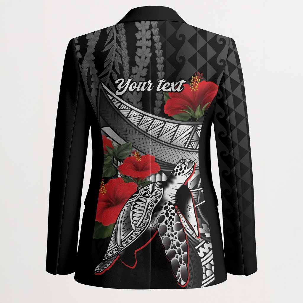Hawaiian Honu Personalized Blazer Black Tribal Hook Pattern