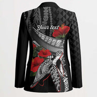 Hawaiian Honu Personalized Blazer Black Tribal Hook Pattern