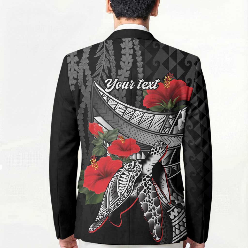 Hawaiian Honu Personalized Blazer Black Tribal Hook Pattern