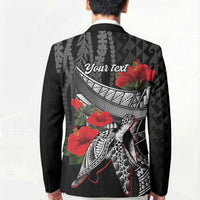 Hawaiian Honu Personalized Blazer Black Tribal Hook Pattern