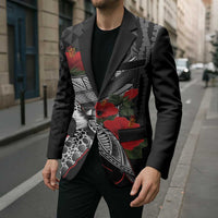 Hawaiian Honu Personalized Blazer Black Tribal Hook Pattern