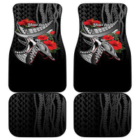 Hawaiian Honu Personalized Car Mats Black Tribal Hook Pattern