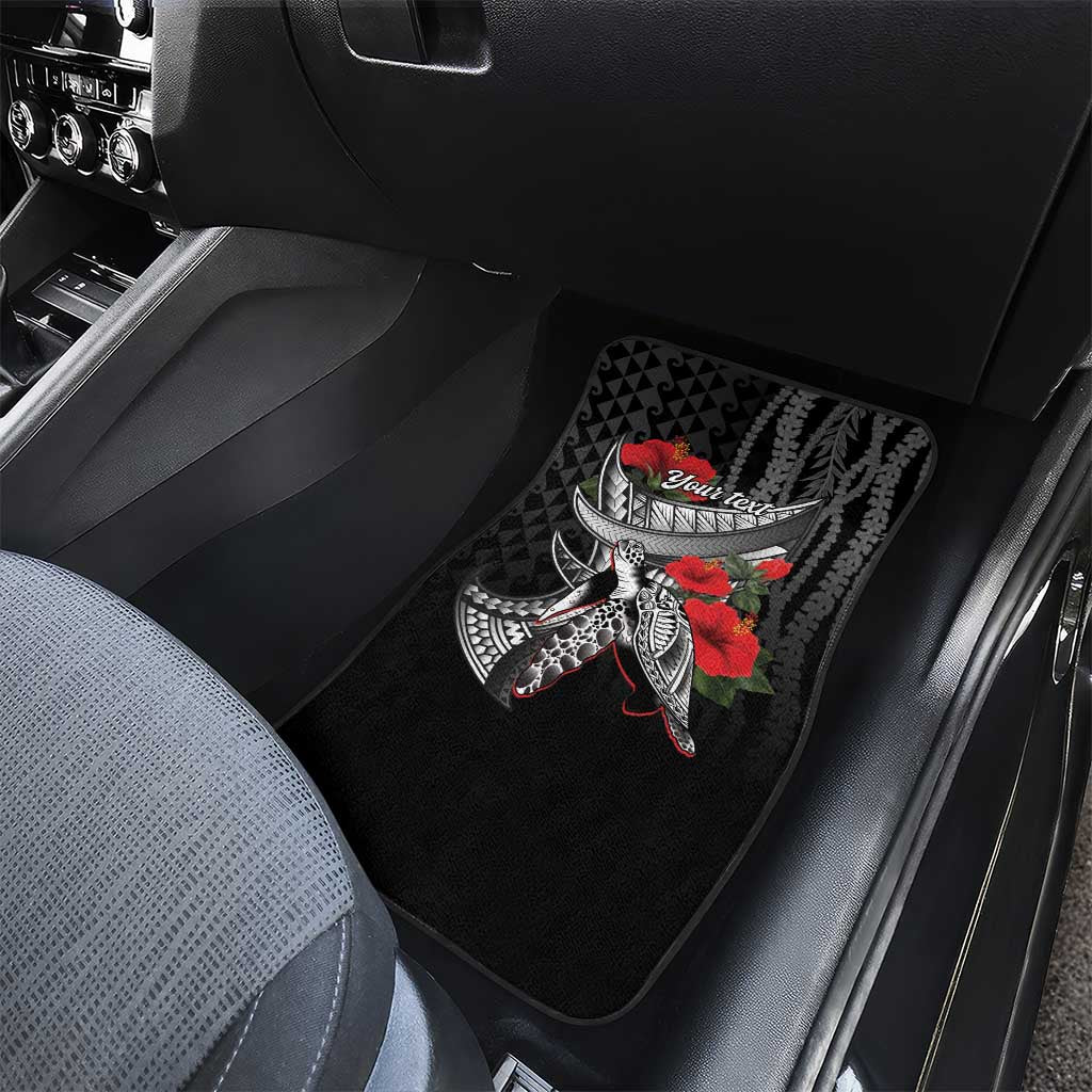 Hawaiian Honu Personalized Car Mats Black Tribal Hook Pattern