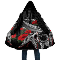 Hawaiian Honu Personalized Cloak Black Tribal Hook Pattern