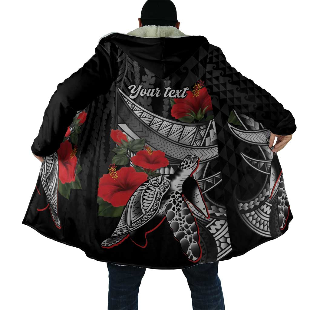 Hawaiian Honu Personalized Cloak Black Tribal Hook Pattern