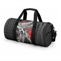 Hawaiian Honu Personalized Duffle Bag Black Tribal Hook Pattern LT9 - Polynesian Pride