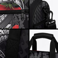 Hawaiian Honu Personalized Duffle Bag Black Tribal Hook Pattern LT9 - Polynesian Pride
