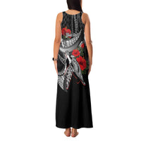 Hawaiian Honu Personalized Family Matching Tank Maxi Dress and Hawaiian Shirt Black Tribal Hook Pattern LT9 - Polynesian Pride
