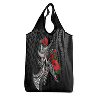 Hawaiian Honu Personalized Grocery Bag Black Tribal Hook Pattern