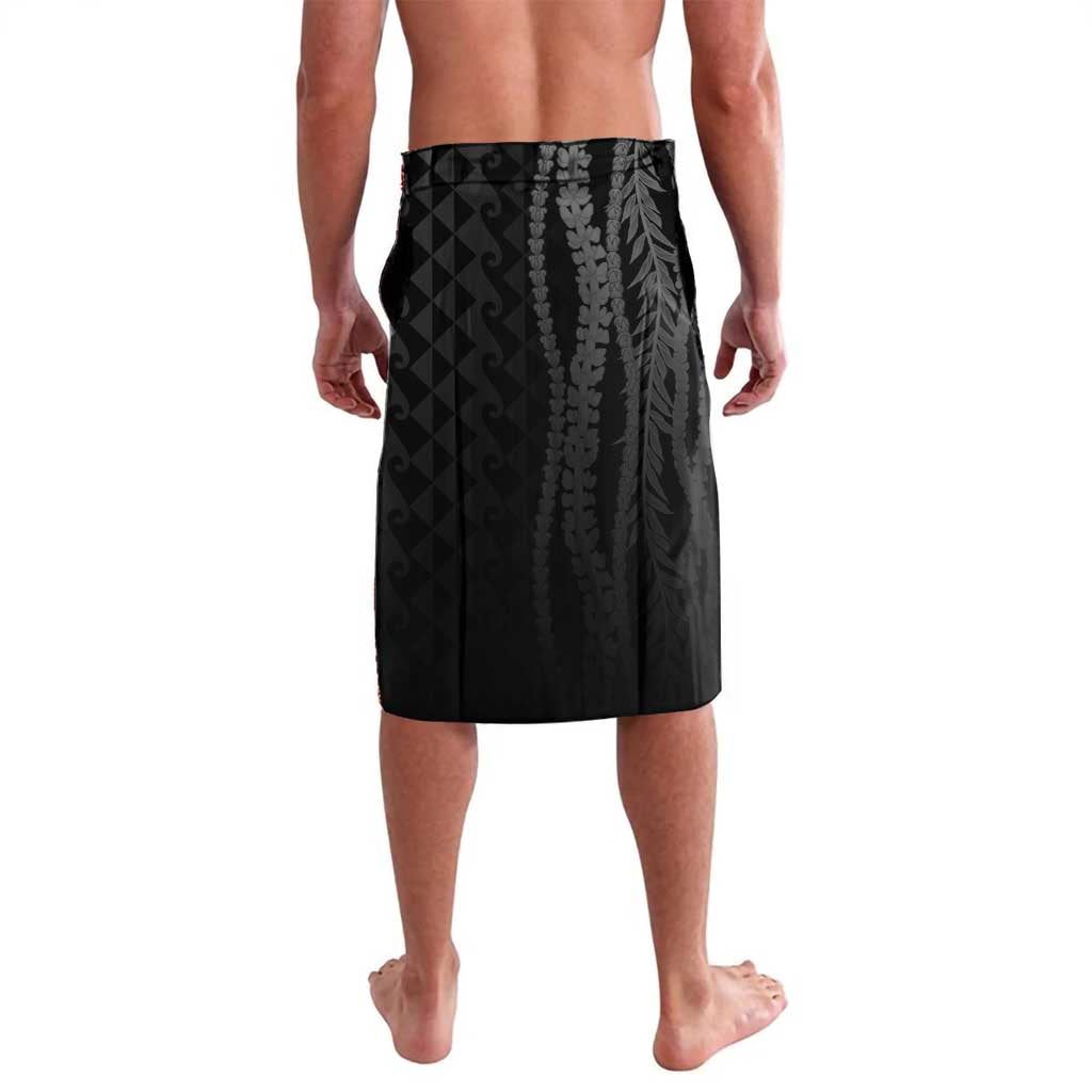 Hawaiian Honu Personalized Lavalava Black Tribal Hook Pattern