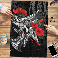 Hawaiian Honu Personalized Puzzle Black Tribal Hook Pattern
