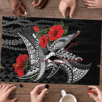 Hawaiian Honu Personalized Puzzle Black Tribal Hook Pattern