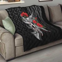 Hawaiian Honu Personalized Quilt Black Tribal Hook Pattern