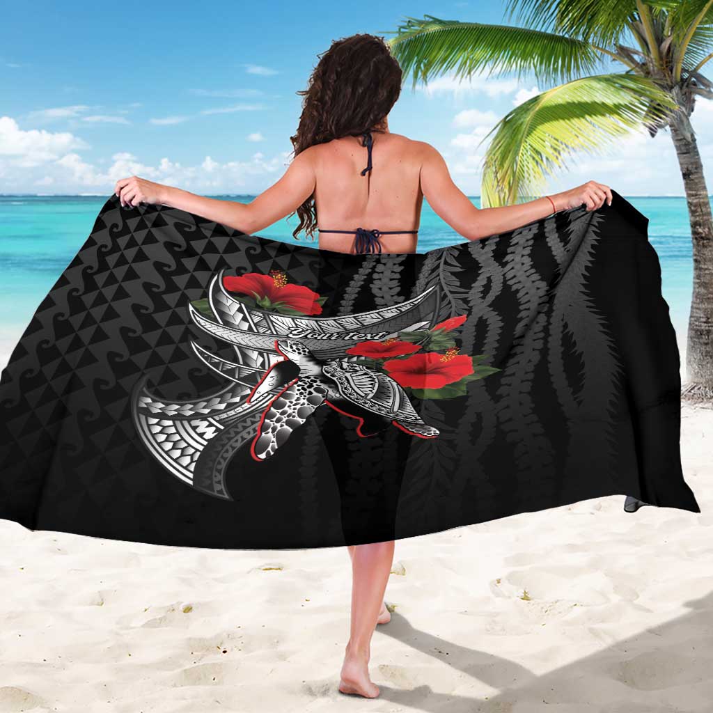 Hawaiian Honu Personalized Sarong Black Tribal Hook Pattern