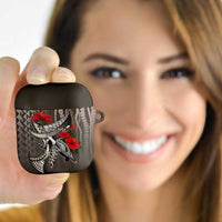 Hawaiian Honu Personalized AirPods Case Mocha Mousse Hibiscus Tribal Hook Pattern LT9 - Polynesian Pride