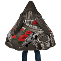 Hawaiian Honu Personalized Cloak Mocha Mousse Hibiscus Tribal Hook Pattern