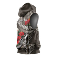Hawaiian Honu Personalized Sleeveless Hoodie Mocha Mousse Hibiscus Tribal Hook Pattern LT9 - Polynesian Pride