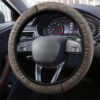 Hawaiian Honu Steering Wheel Cover Mocha Mousse Hibiscus Tribal Hook Pattern