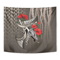 Hawaiian Honu Personalized Tapestry Mocha Mousse Hibiscus Tribal Hook Pattern
