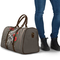 Hawaiian Honu Personalized Travel Bag Mocha Mousse Hibiscus Tribal Hook Pattern