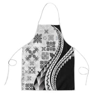 Black Hawaiian Quilt Pattern Apron Mixed Polynesian Tribal Arty - Polynesian Pride