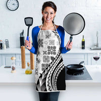 Black Hawaiian Quilt Pattern Apron Mixed Polynesian Tribal Arty - Polynesian Pride