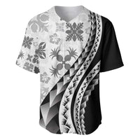 Black Hawaiian Quilt Pattern Baseball Jersey Mixed Polynesian Tribal Arty LT9 Black - Polynesian Pride