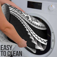 Black Hawaiian Quilt Pattern Bathroom Set Mixed Polynesian Tribal Arty - Polynesian Pride