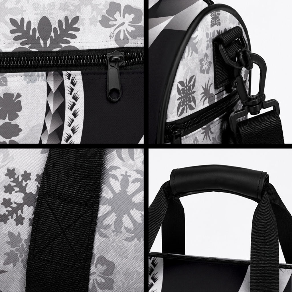Black Hawaiian Quilt Pattern Duffle Bag Mixed Polynesian Tribal Arty LT9 - Polynesian Pride