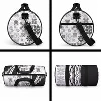 Black Hawaiian Quilt Pattern Duffle Bag Mixed Polynesian Tribal Arty LT9 - Polynesian Pride