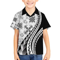 Black Hawaiian Quilt Pattern Family Matching Summer Maxi Dress and Hawaiian Shirt Mixed Polynesian Tribal Arty LT9 Son's Shirt Black - Polynesian Pride