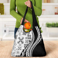 Black Hawaiian Quilt Pattern Grocery Bag Mixed Polynesian Tribal Arty LT9 - Polynesian Pride