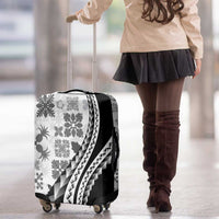 Black Hawaiian Quilt Pattern Luggage Cover Mixed Polynesian Tribal Arty