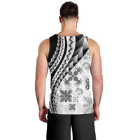 Black Hawaiian Quilt Pattern Men Tank Top Mixed Polynesian Tribal Arty