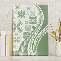 Green Hawaiian Quilt Pattern Canvas Wall Art Mixed Polynesian Tribal Arty