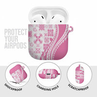 Pink Hawaiian Quilt Pattern AirPods Case Mixed Polynesian Tribal Arty - Polynesian Pride