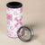 Pink Hawaiian Quilt Pattern 4 in 1 Can Cooler Tumbler Mixed Polynesian Tribal Arty
