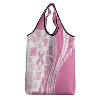 Pink Hawaiian Quilt Pattern Grocery Bag Mixed Polynesian Tribal Arty LT9 - Polynesian Pride