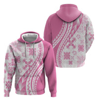 Pink Hawaiian Quilt Pattern Hoodie Mixed Polynesian Tribal Arty