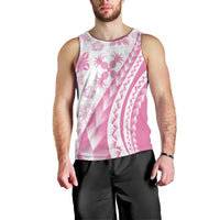 Pink Hawaiian Quilt Pattern Men Tank Top Mixed Polynesian Tribal Arty