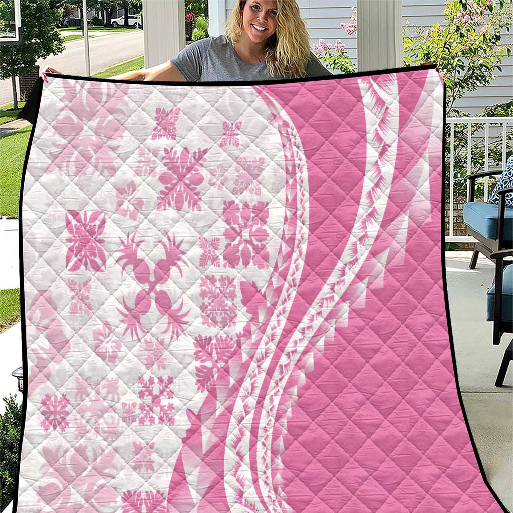 Pink Hawaiian Quilt Pattern Quilt Mixed Polynesian Tribal Arty
